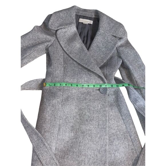 New Stella McCartney Wool Blend Belted Gray Knee Length Coat Women size 36 - Picture 15 of 16